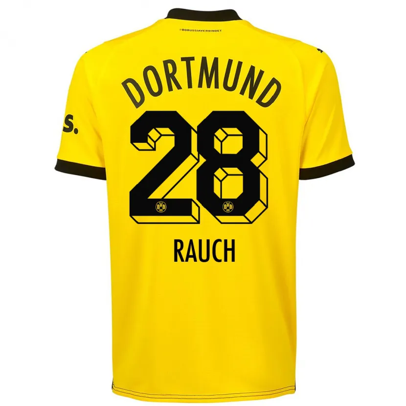 Danxen Mujer Camiseta Julius Fynn Rauch #28 Amarillo 1ª Equipación 2023/24 La Camisa