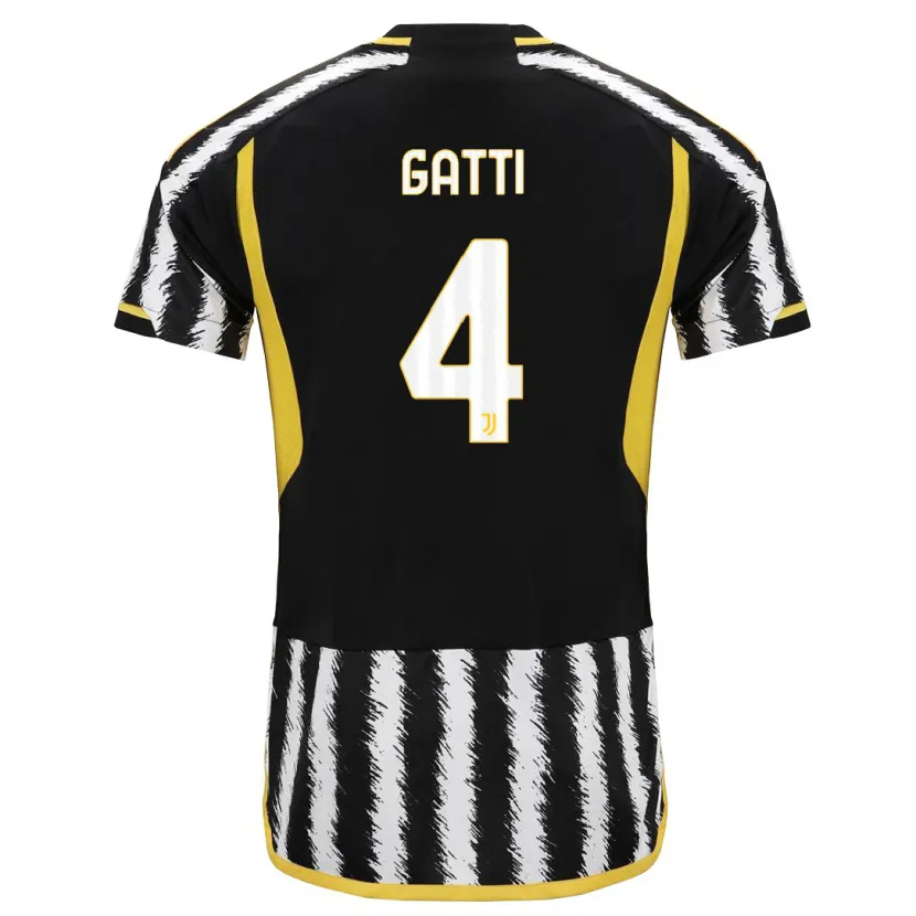 Danxen Mujer Camiseta Federico Gatti #4 Blanco Negro 1ª Equipación 2023/24 La Camisa