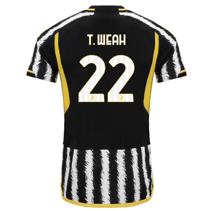 Danxen Mujer Camiseta Timothy Weah #22 Blanco Negro 1ª Equipación 2023/24 La Camisa