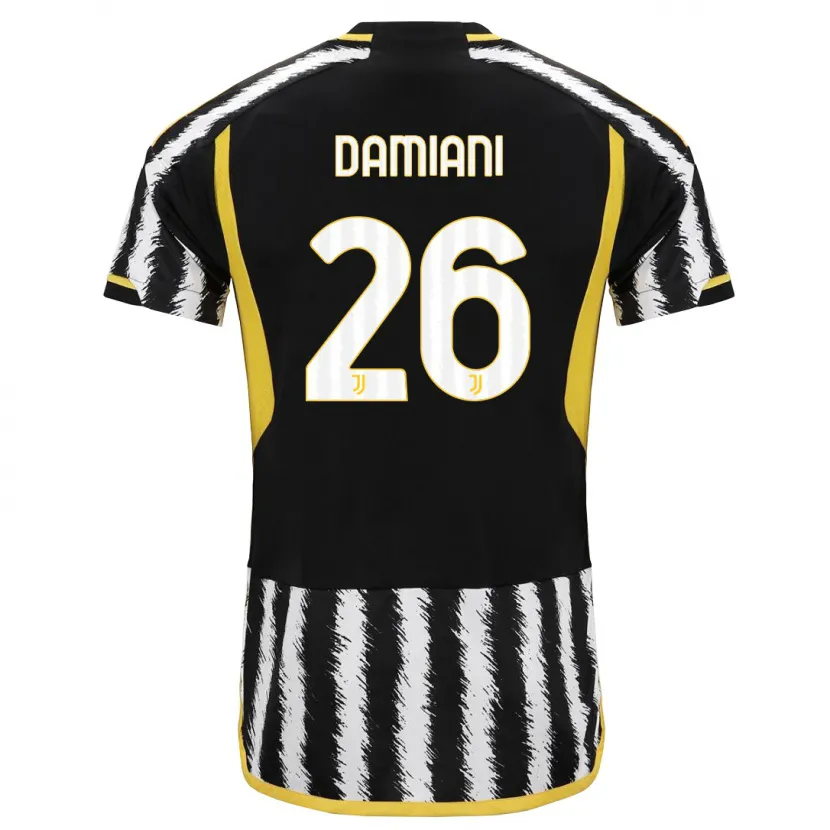 Danxen Mujer Camiseta Samuele Damiani #26 Blanco Negro 1ª Equipación 2023/24 La Camisa