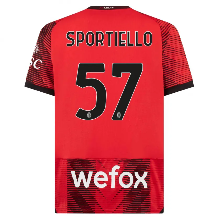 Danxen Mujer Camiseta Marco Sportiello #57 Negro Rojo 1ª Equipación 2023/24 La Camisa