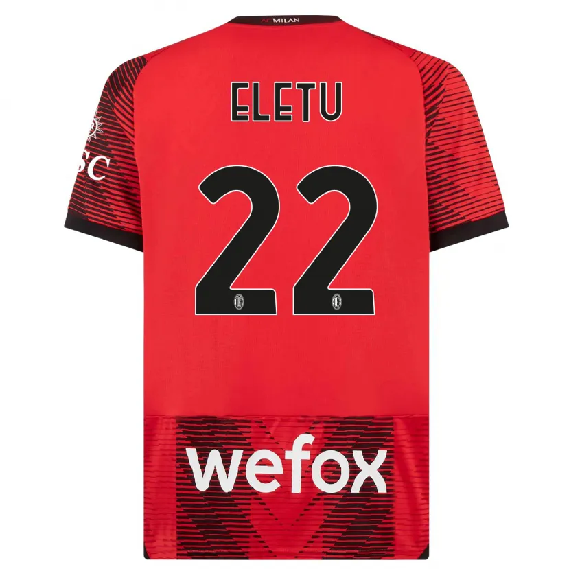 Danxen Mujer Camiseta Victor Eletu #22 Negro Rojo 1ª Equipación 2023/24 La Camisa