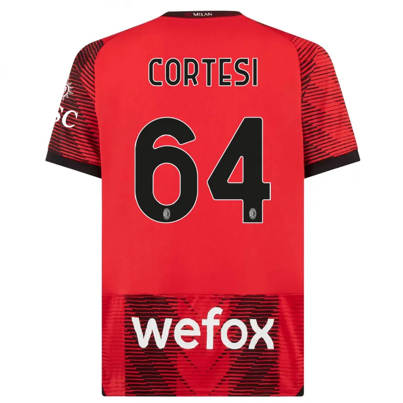 Danxen Mujer Camiseta Selena Cortesi #64 Negro Rojo 1ª Equipación 2023/24 La Camisa