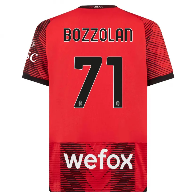 Danxen Mujer Camiseta Andrea Bozzolan #71 Negro Rojo 1ª Equipación 2023/24 La Camisa