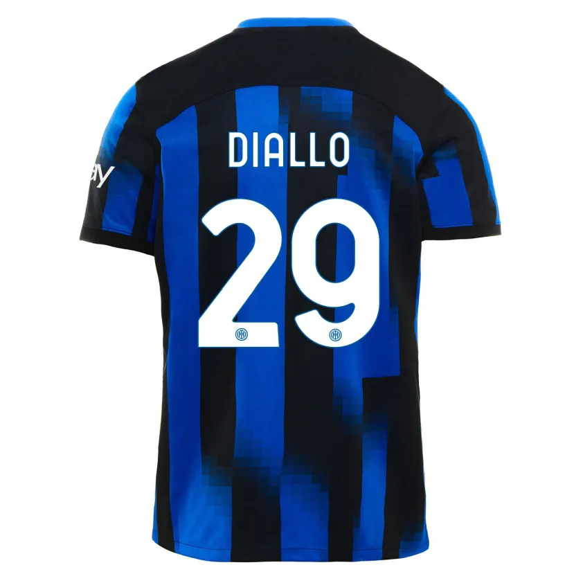 Danxen Mujer Camiseta Oumar Diallo #29 Azul Negro 1ª Equipación 2023/24 La Camisa