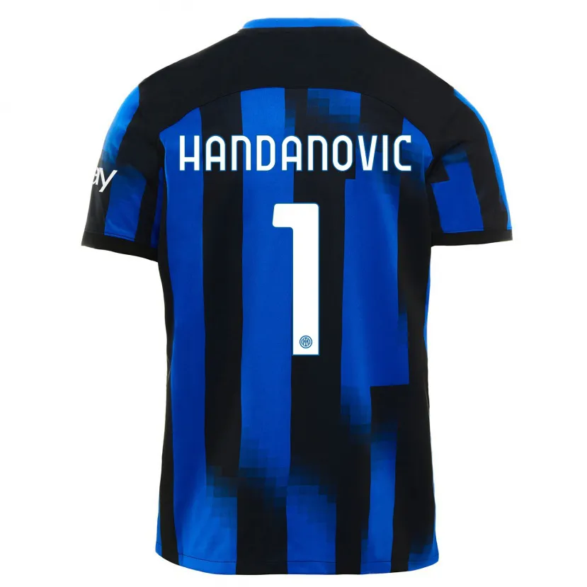 Danxen Mujer Camiseta Samir Handanovic #1 Azul Negro 1ª Equipación 2023/24 La Camisa