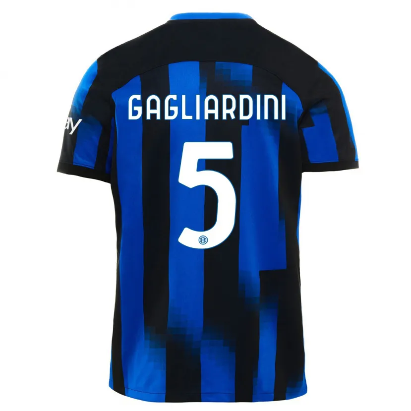 Danxen Mujer Camiseta Roberto Gagliardini #5 Azul Negro 1ª Equipación 2023/24 La Camisa