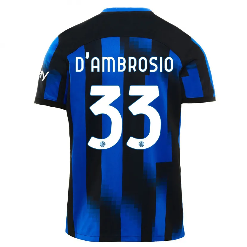 Danxen Mujer Camiseta Danilo D'ambrosio #33 Azul Negro 1ª Equipación 2023/24 La Camisa