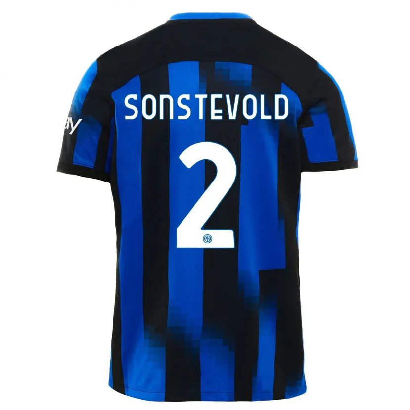 Danxen Mujer Camiseta Anja Sonstevold #2 Azul Negro 1ª Equipación 2023/24 La Camisa