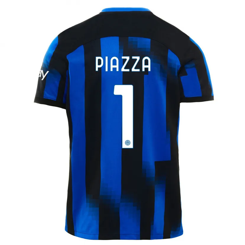 Danxen Mujer Camiseta Alessia Piazza #1 Azul Negro 1ª Equipación 2023/24 La Camisa