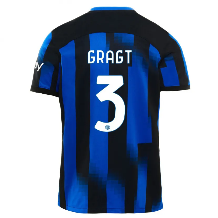 Danxen Mujer Camiseta Stefanie Van Der Gragt #3 Azul Negro 1ª Equipación 2023/24 La Camisa