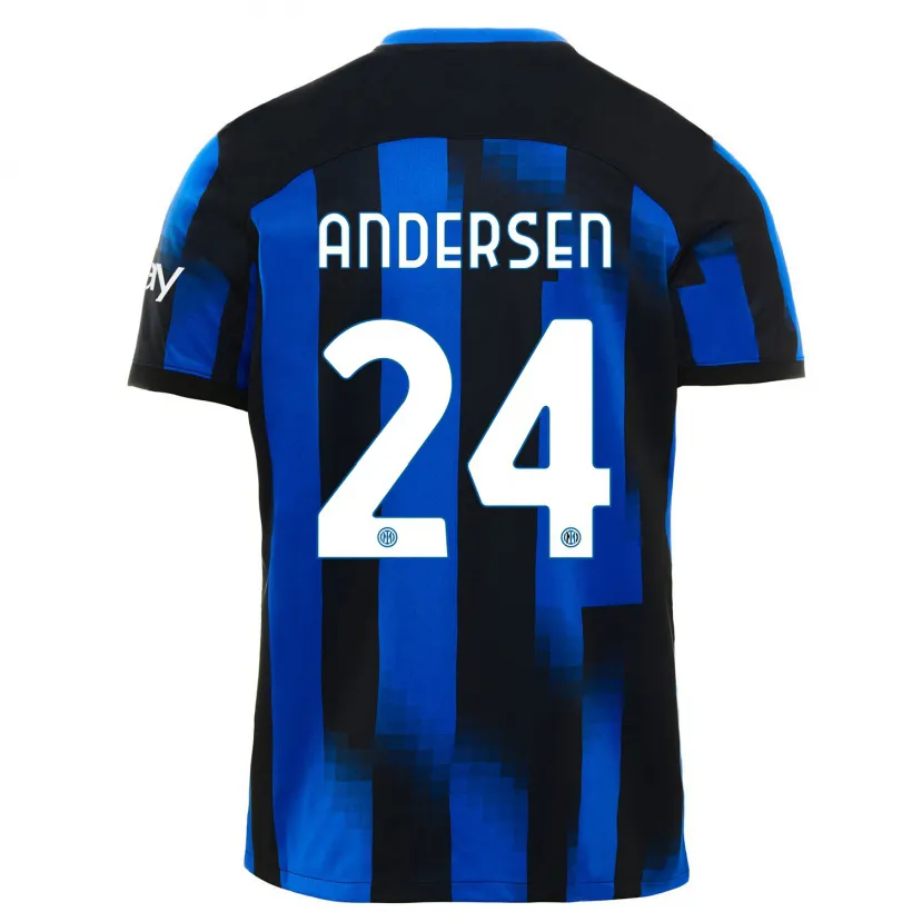 Danxen Mujer Camiseta Silas Andersen #24 Azul Negro 1ª Equipación 2023/24 La Camisa