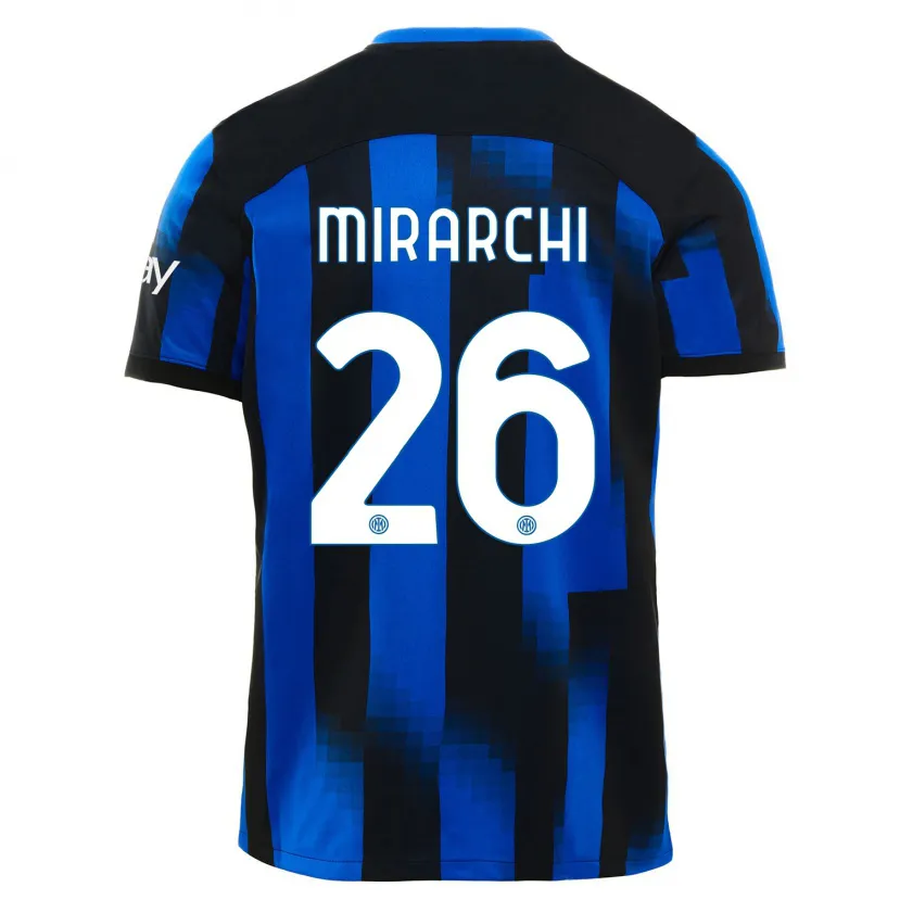 Danxen Mujer Camiseta Mattia Mirarchi #26 Azul Negro 1ª Equipación 2023/24 La Camisa