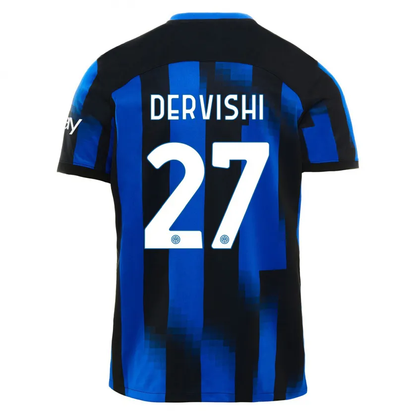 Danxen Mujer Camiseta Kristian Dervishi #27 Azul Negro 1ª Equipación 2023/24 La Camisa