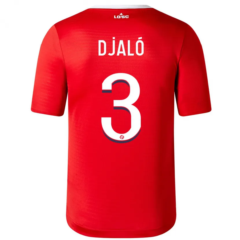 Danxen Mujer Camiseta Tiago Djaló #3 Rojo 1ª Equipación 2023/24 La Camisa