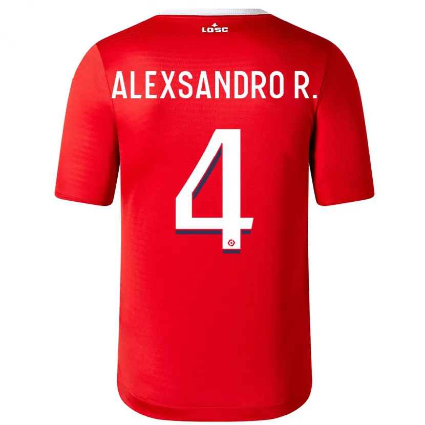 Danxen Mujer Camiseta Alexsandro #4 Rojo 1ª Equipación 2023/24 La Camisa