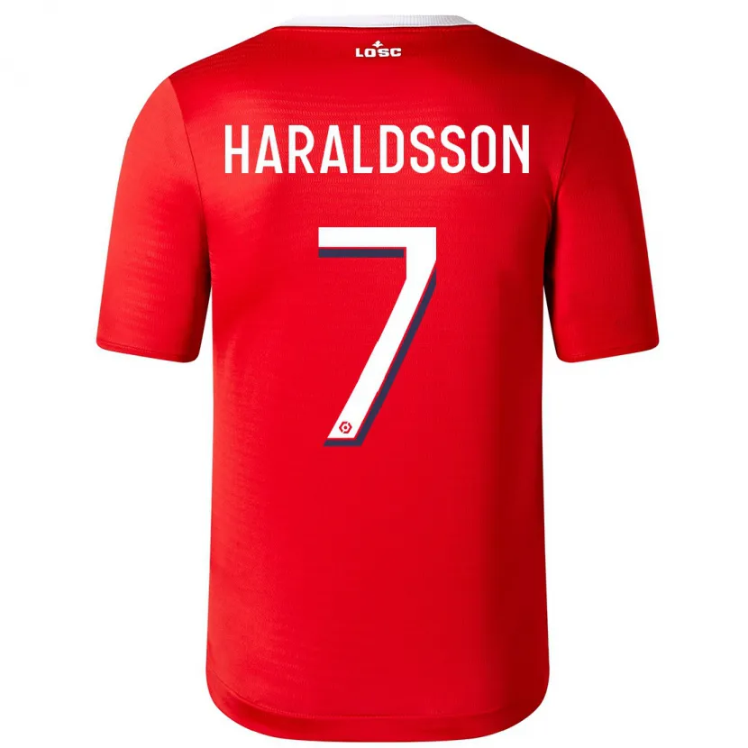 Danxen Mujer Camiseta Hákon Arnar Haraldsson #7 Rojo 1ª Equipación 2023/24 La Camisa