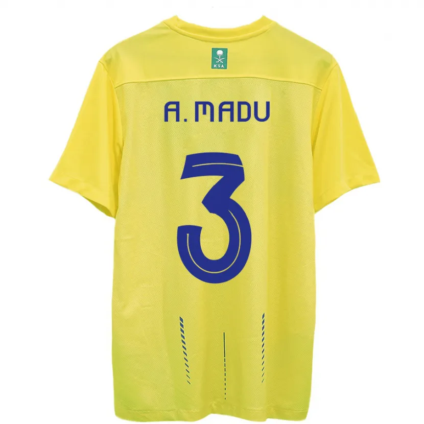 Danxen Mujer Camiseta Abdullah Madu #3 Amarillo 1ª Equipación 2023/24 La Camisa