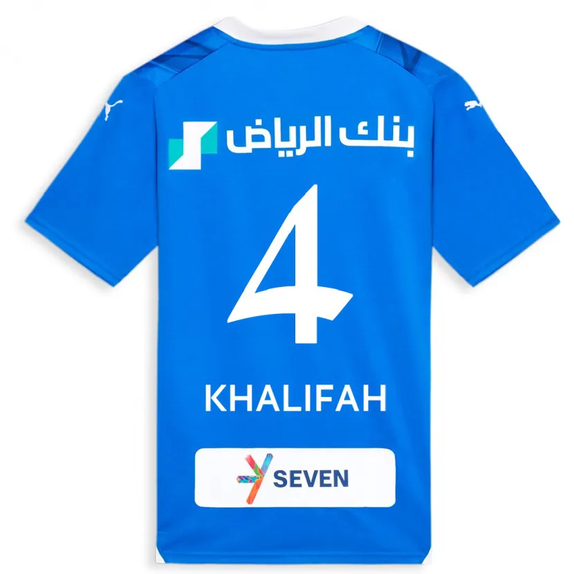 Danxen Mujer Camiseta Khalifah Al-Dawsari #4 Azul 1ª Equipación 2023/24 La Camisa