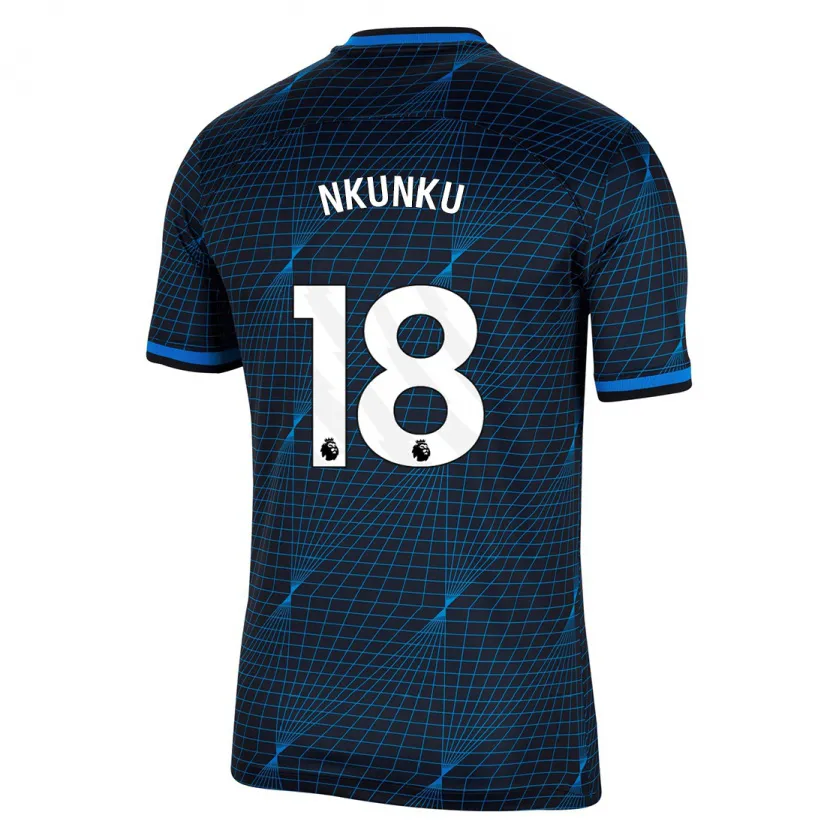 Danxen Mujer Camiseta Christopher Nkunku #18 Azul Oscuro 2ª Equipación 2023/24 La Camisa