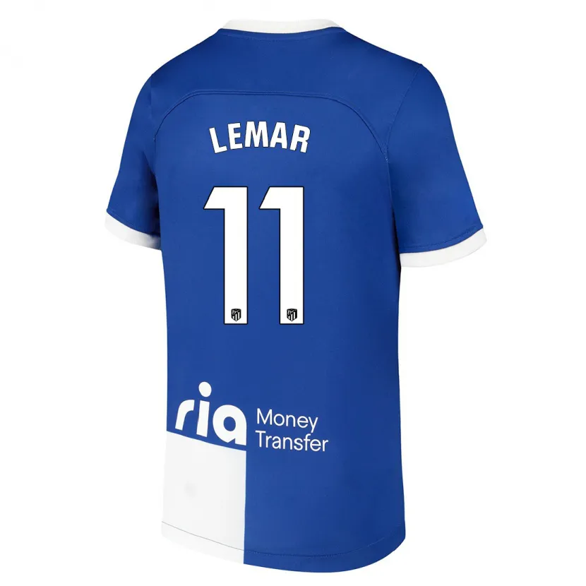 Danxen Mujer Camiseta Thomas Lemar #11 Azul Blanco 2ª Equipación 2023/24 La Camisa