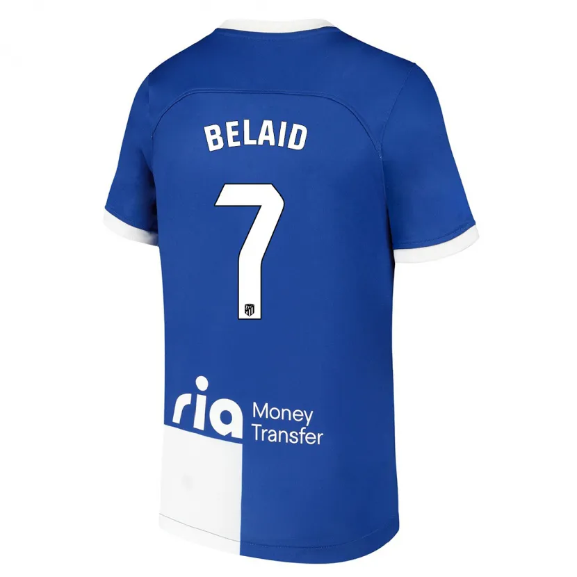 Danxen Mujer Camiseta Rayane Belaid #7 Azul Blanco 2ª Equipación 2023/24 La Camisa