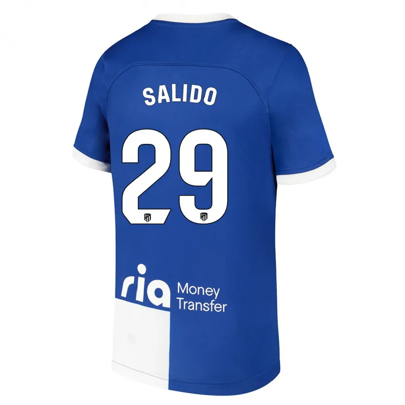 Danxen Mujer Camiseta Alberto Salido #29 Azul Blanco 2ª Equipación 2023/24 La Camisa