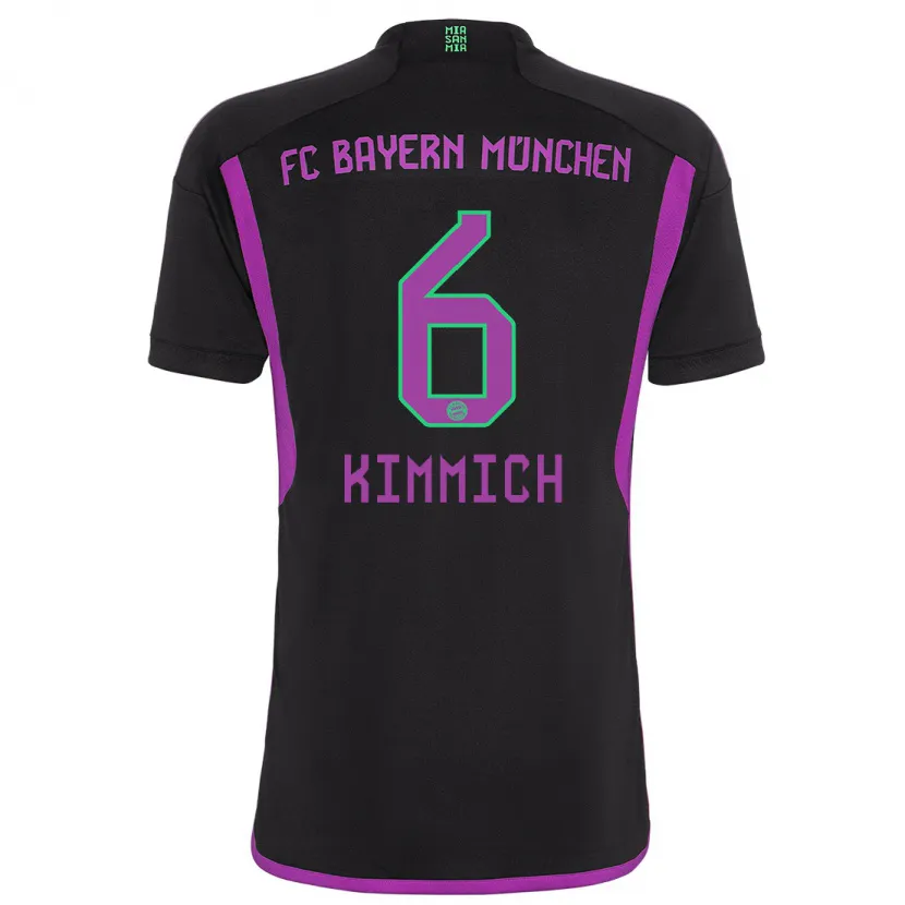 Danxen Mujer Camiseta Joshua Kimmich #6 Negro 2ª Equipación 2023/24 La Camisa