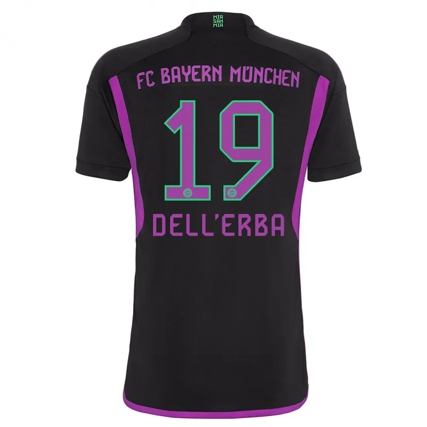 Danxen Mujer Camiseta Davide Dell'erba #19 Negro 2ª Equipación 2023/24 La Camisa