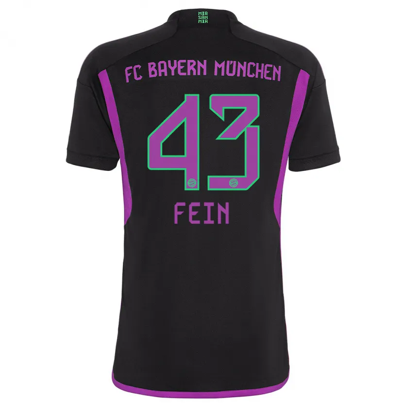 Danxen Mujer Camiseta Adrian Fein #43 Negro 2ª Equipación 2023/24 La Camisa