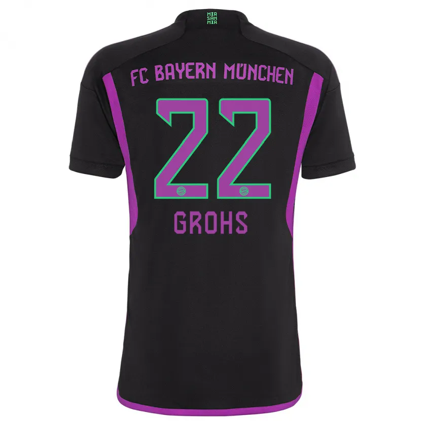 Danxen Mujer Camiseta Maria Luisa Grohs #22 Negro 2ª Equipación 2023/24 La Camisa