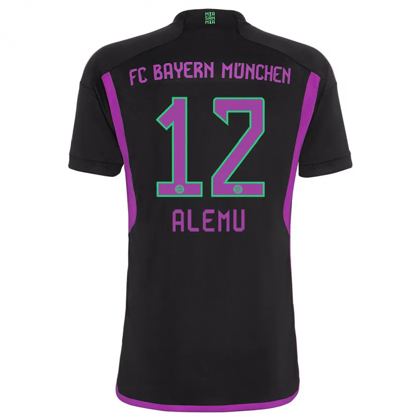 Danxen Mujer Camiseta Liul Alemu #12 Negro 2ª Equipación 2023/24 La Camisa