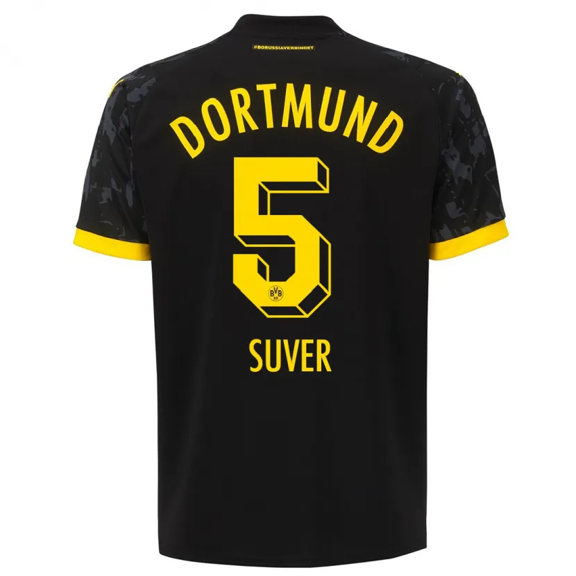 Danxen Mujer Camiseta Mario Suver #5 Negro 2ª Equipación 2023/24 La Camisa