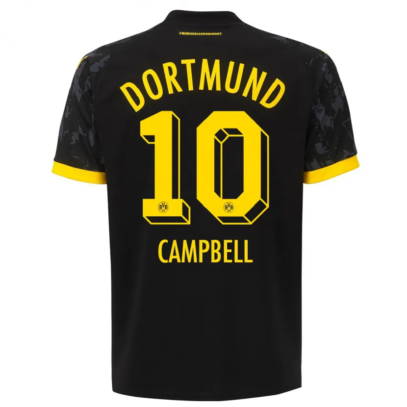 Danxen Mujer Camiseta Cole Campbell #10 Negro 2ª Equipación 2023/24 La Camisa