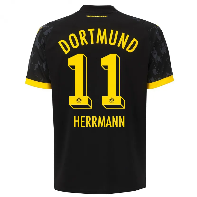 Danxen Mujer Camiseta Charles Herrmann #11 Negro 2ª Equipación 2023/24 La Camisa