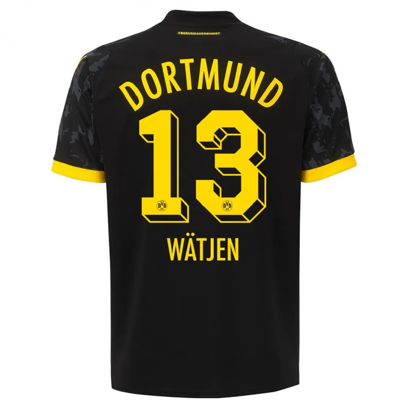 Danxen Mujer Camiseta Kjell Wätjen #13 Negro 2ª Equipación 2023/24 La Camisa