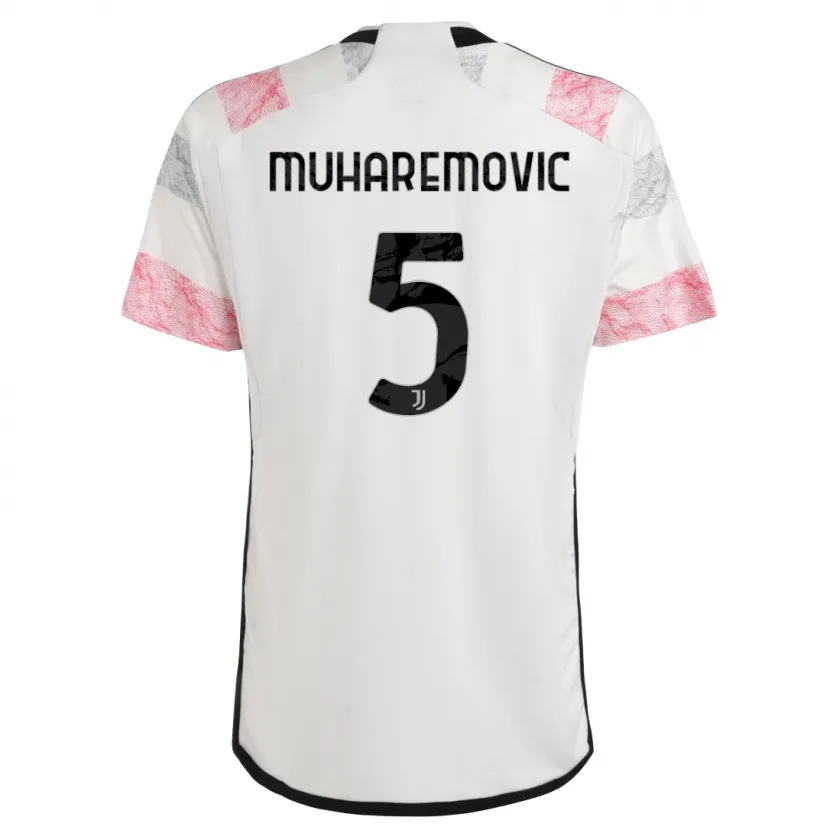 Danxen Mujer Camiseta Tarik Muharemovic #5 Blanco Rosa 2ª Equipación 2023/24 La Camisa