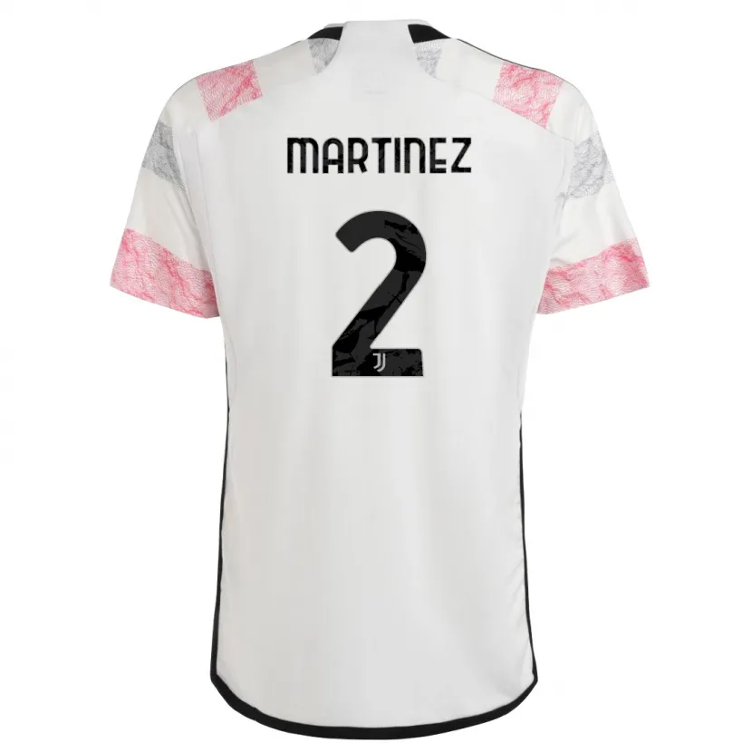 Danxen Mujer Camiseta Bruno Martinez #2 Blanco Rosa 2ª Equipación 2023/24 La Camisa