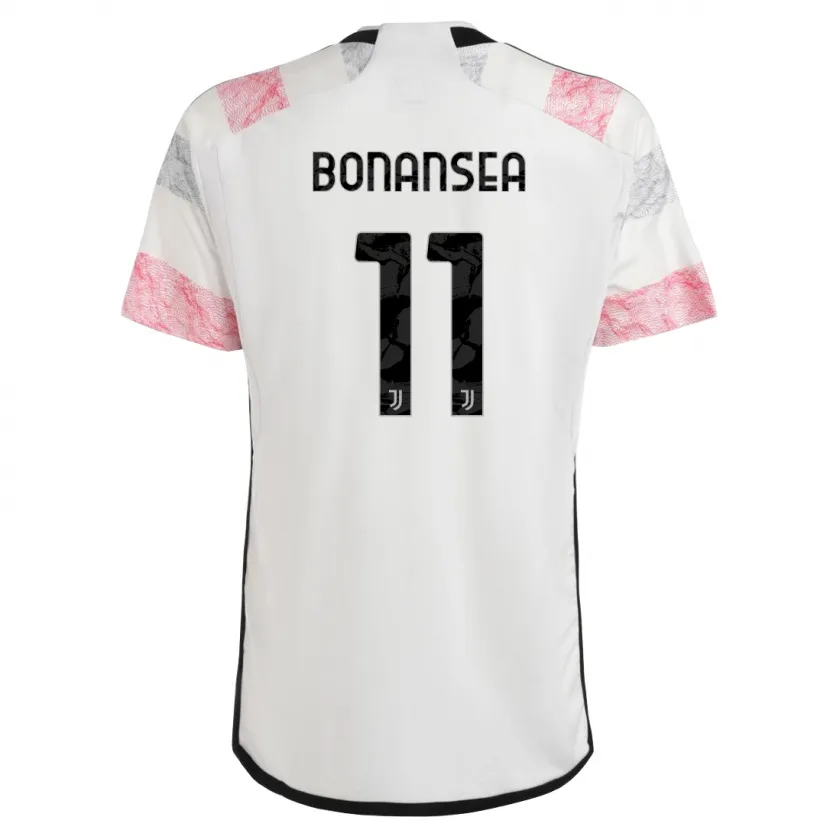 Danxen Mujer Camiseta Barbara Bonansea #11 Blanco Rosa 2ª Equipación 2023/24 La Camisa