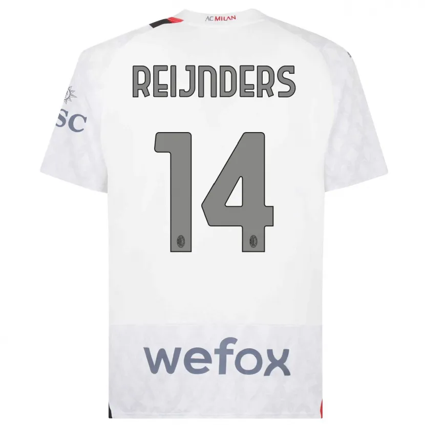 Danxen Mujer Camiseta Tijjani Reijnders #14 Blanco 2ª Equipación 2023/24 La Camisa