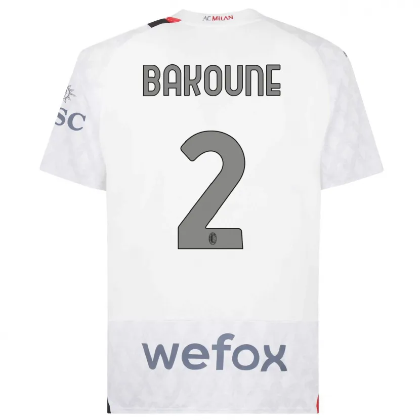 Danxen Mujer Camiseta Adam Bakoune #2 Blanco 2ª Equipación 2023/24 La Camisa