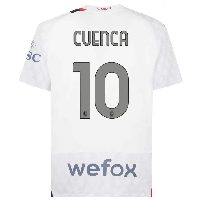 Danxen Mujer Camiseta Hugo Cuenca #10 Blanco 2ª Equipación 2023/24 La Camisa