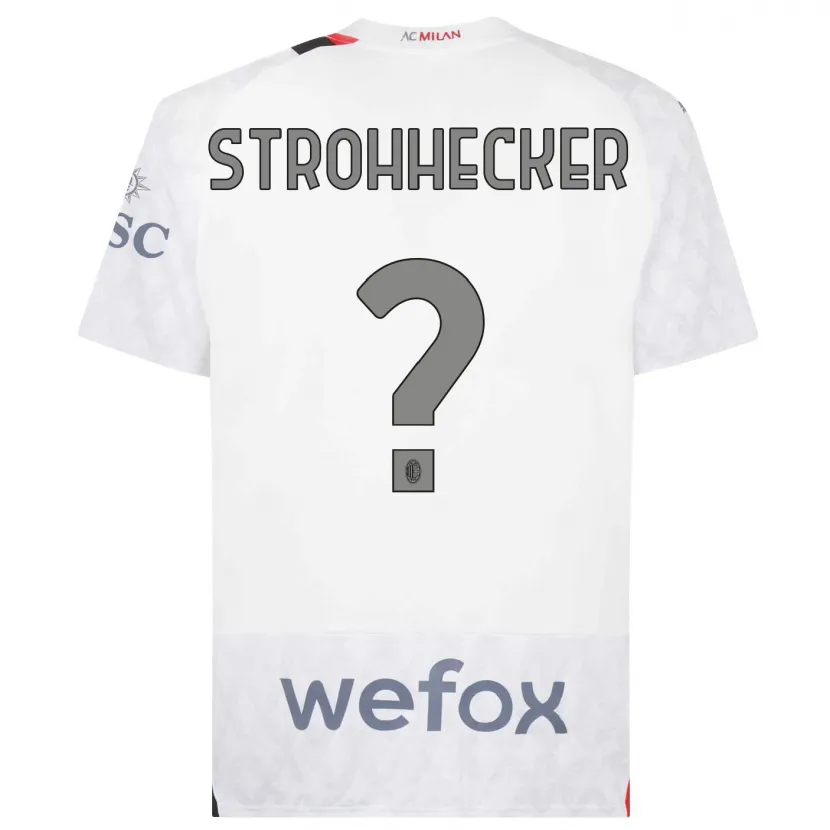 Danxen Mujer Camiseta Riccardo Strohhecker #0 Blanco 2ª Equipación 2023/24 La Camisa