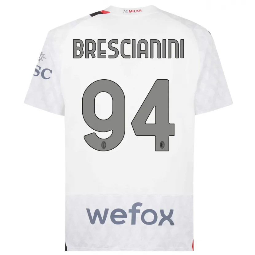 Danxen Mujer Camiseta Marco Brescianini #94 Blanco 2ª Equipación 2023/24 La Camisa