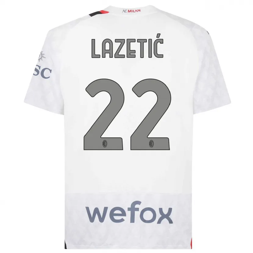 Danxen Mujer Camiseta Marko Lazetic #22 Blanco 2ª Equipación 2023/24 La Camisa