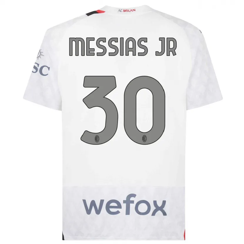 Danxen Mujer Camiseta Junior Messias #30 Blanco 2ª Equipación 2023/24 La Camisa