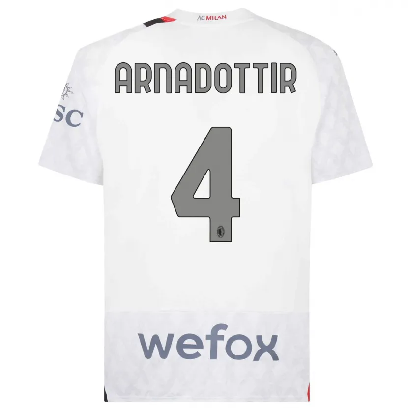 Danxen Mujer Camiseta Guony Arnadottir #4 Blanco 2ª Equipación 2023/24 La Camisa