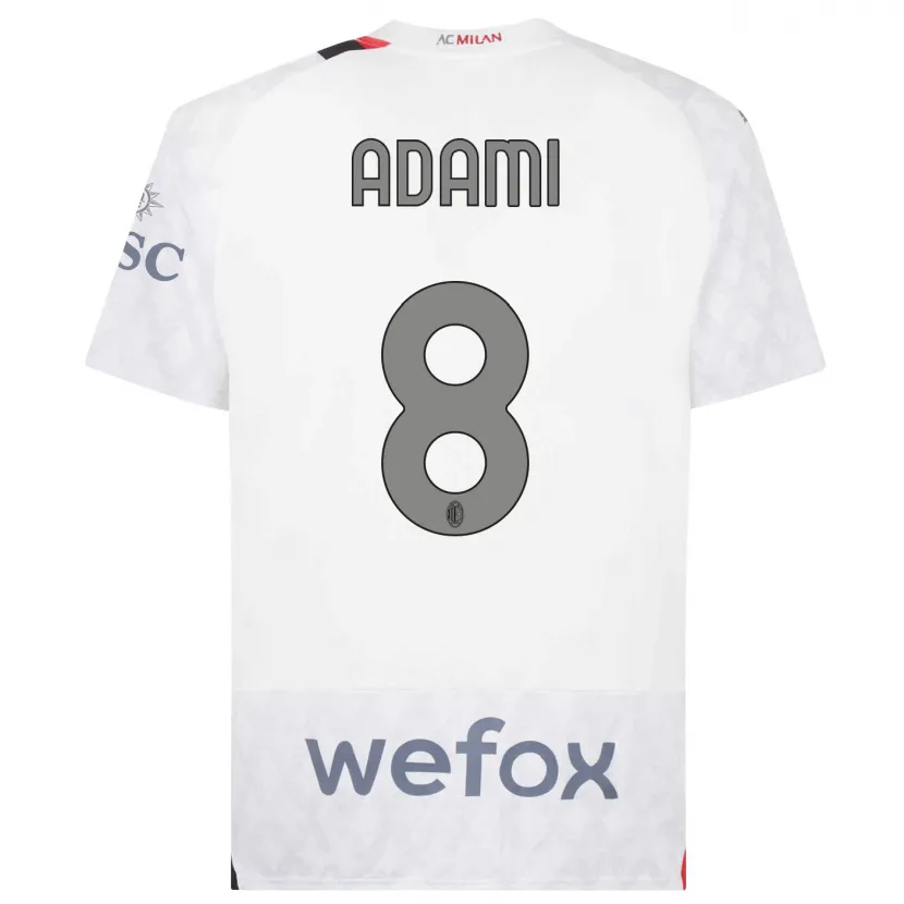 Danxen Mujer Camiseta Greta Adami #8 Blanco 2ª Equipación 2023/24 La Camisa