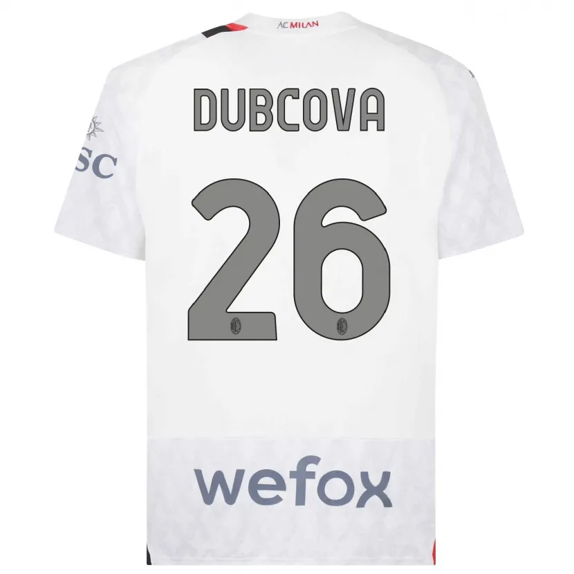 Danxen Mujer Camiseta Michaela Dubcova #26 Blanco 2ª Equipación 2023/24 La Camisa