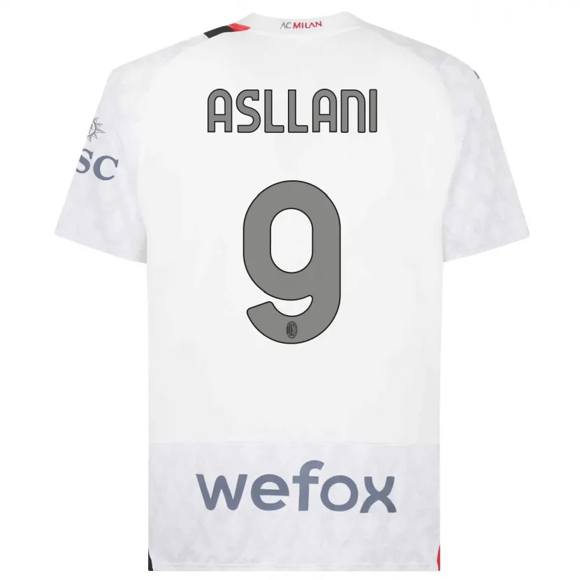 Danxen Mujer Camiseta Kosovare Asllani #9 Blanco 2ª Equipación 2023/24 La Camisa